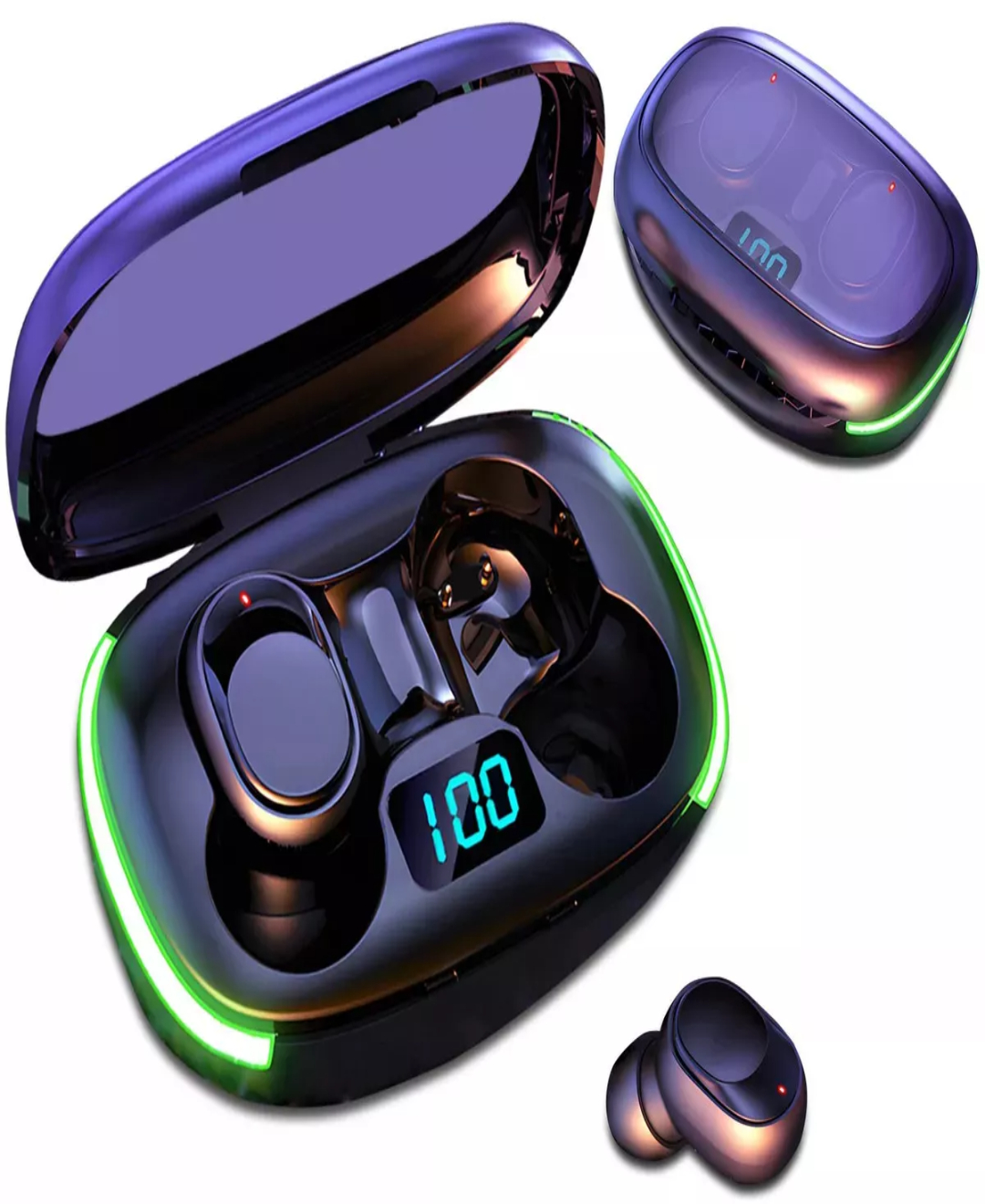 Auriculares Bluetooth True Wireless Inalámbrico Bluetooth 52 Deportes  Micrófono inalámbrico con cancelación de ruido Running Black