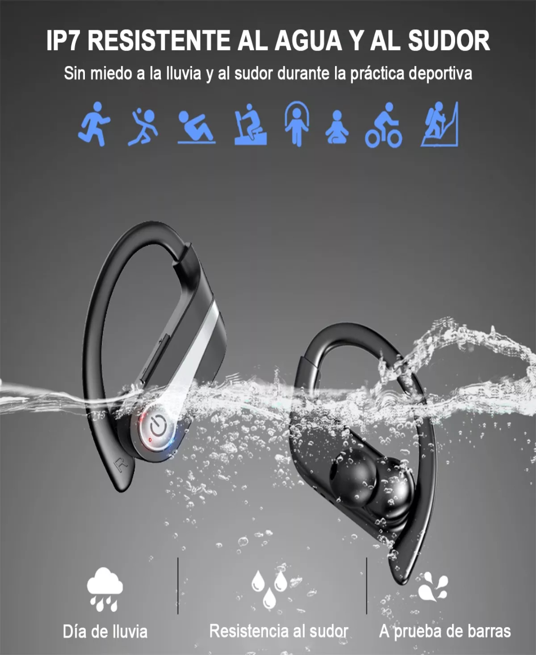 Audifonos Bluetooth Sport Manos Libres Contra Agua On Ear