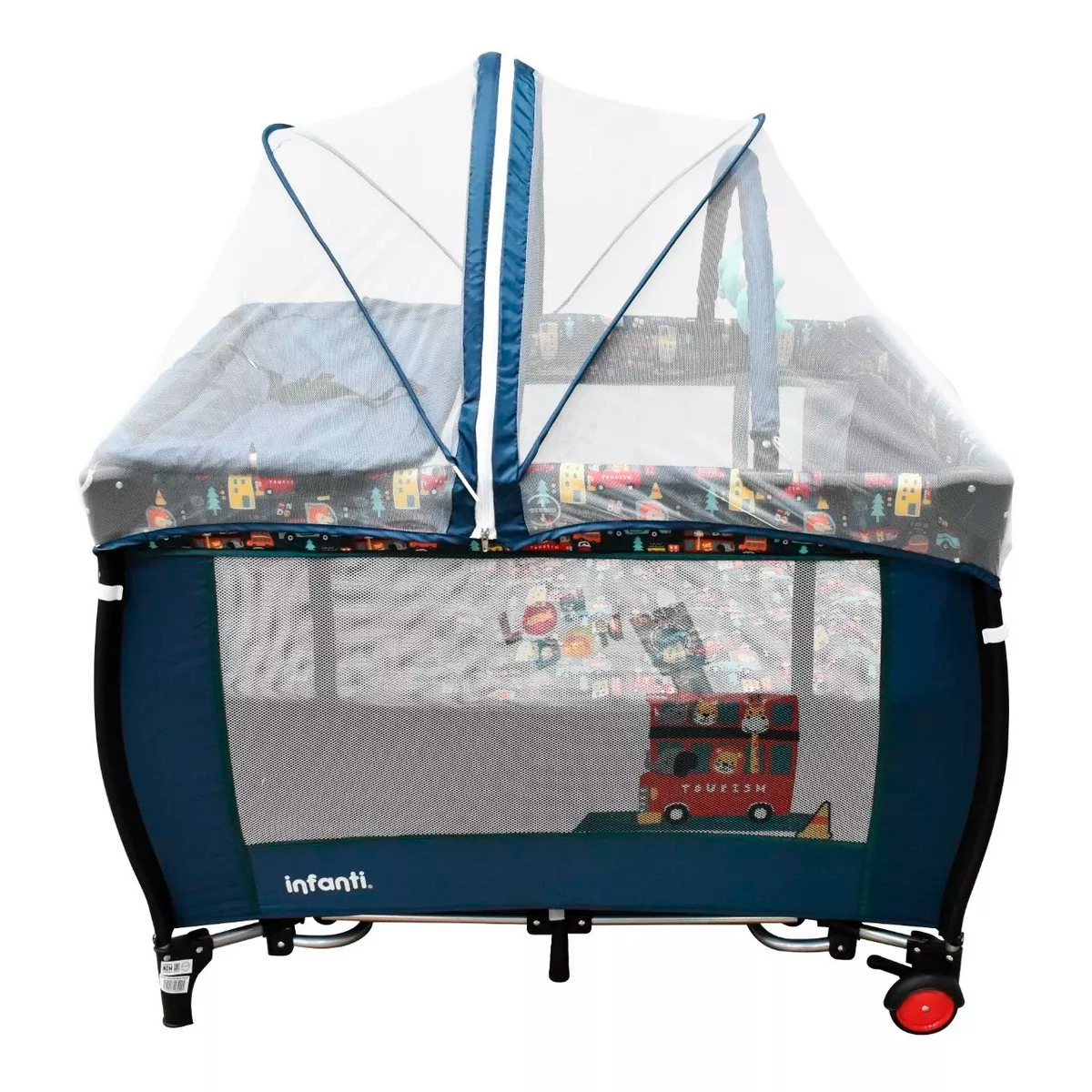 Cuna Corral Mecedora Infanti Miami London Blue Azul