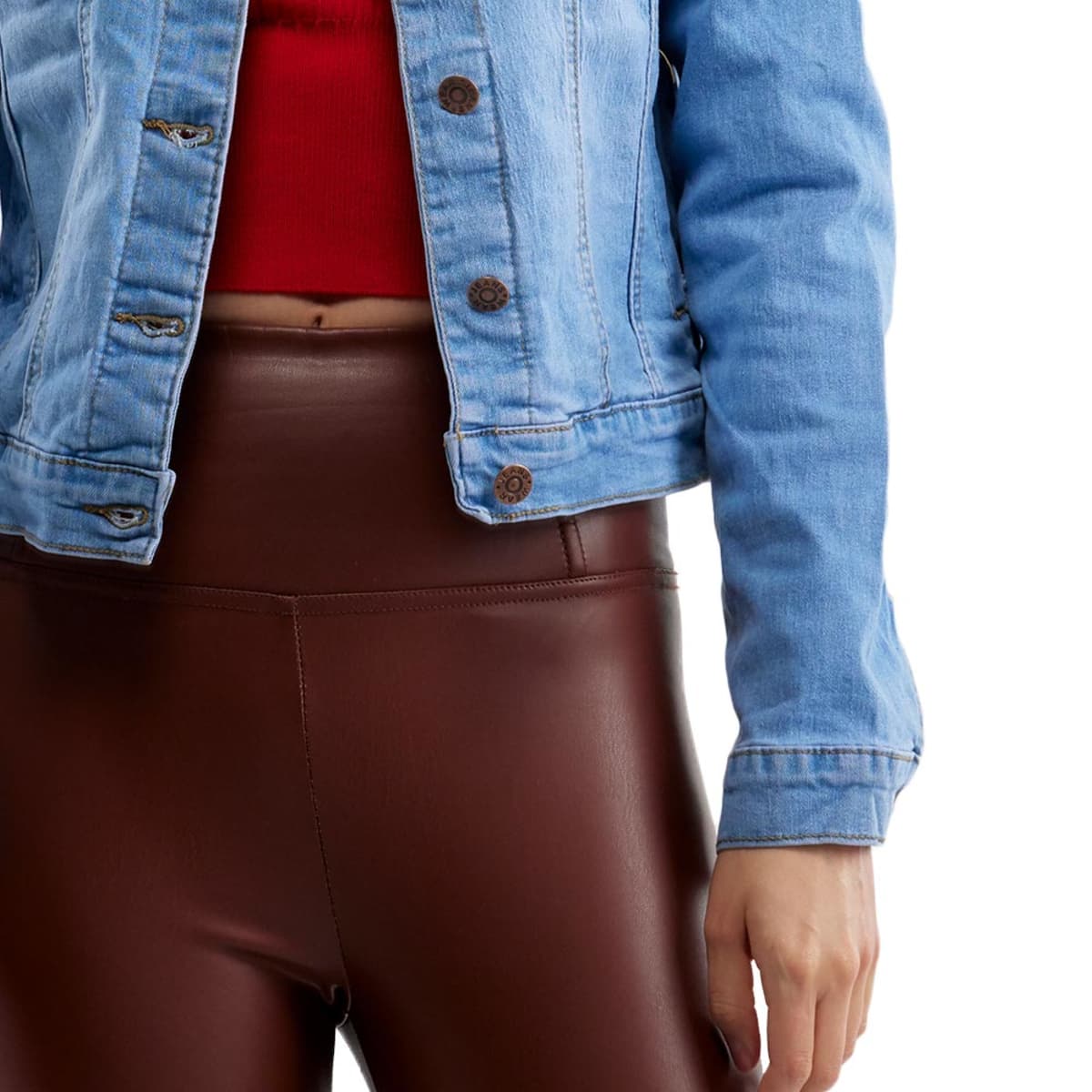 Chamarra marca Holly Land de mezclilla azul o denim, para mujer, mod. 1093511