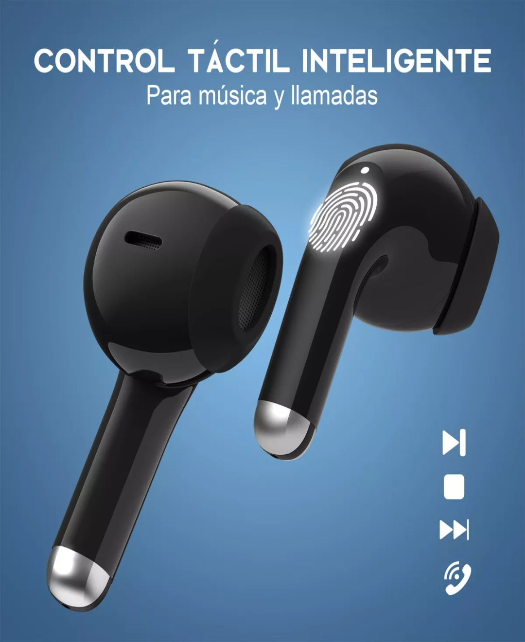 Auriculares Bluetooth para teléfonos celulares, comando de voz inalámbrico  con cancelación de ruido, auriculares Bluetooth manos libres aptos para