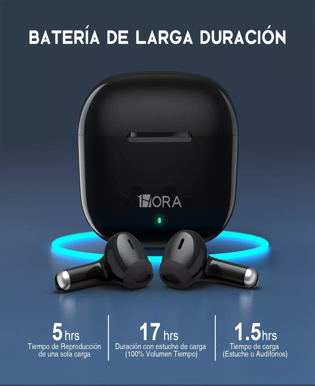 Audífonos In-ear Inalámbricos, Audifonos Bluetooth 5.3 Auriculares Inalámbricos In-Ear Audífonos con Micrófono 1Hora Aut203