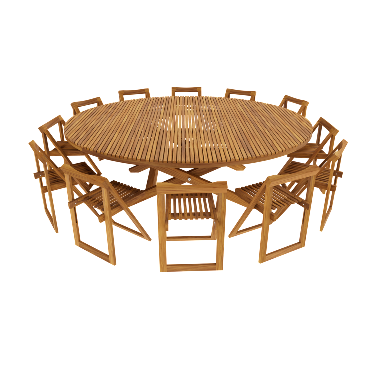 Comedor Redondo Modelo Terraza 12 personas 240diam . Rústico Tratable . Leer Descripción