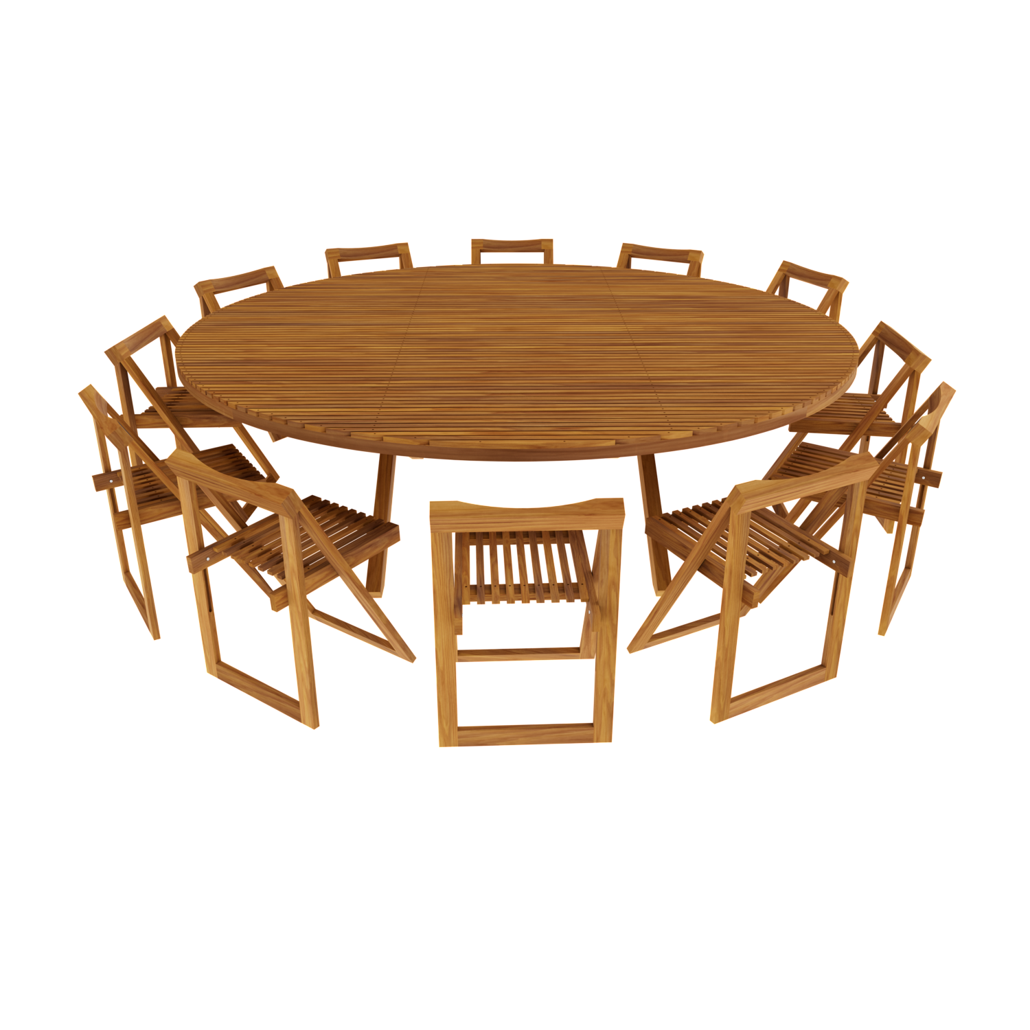 Comedor Redondo Modelo Terraza 12 personas 240diam . Rústico Tratable . Leer Descripción