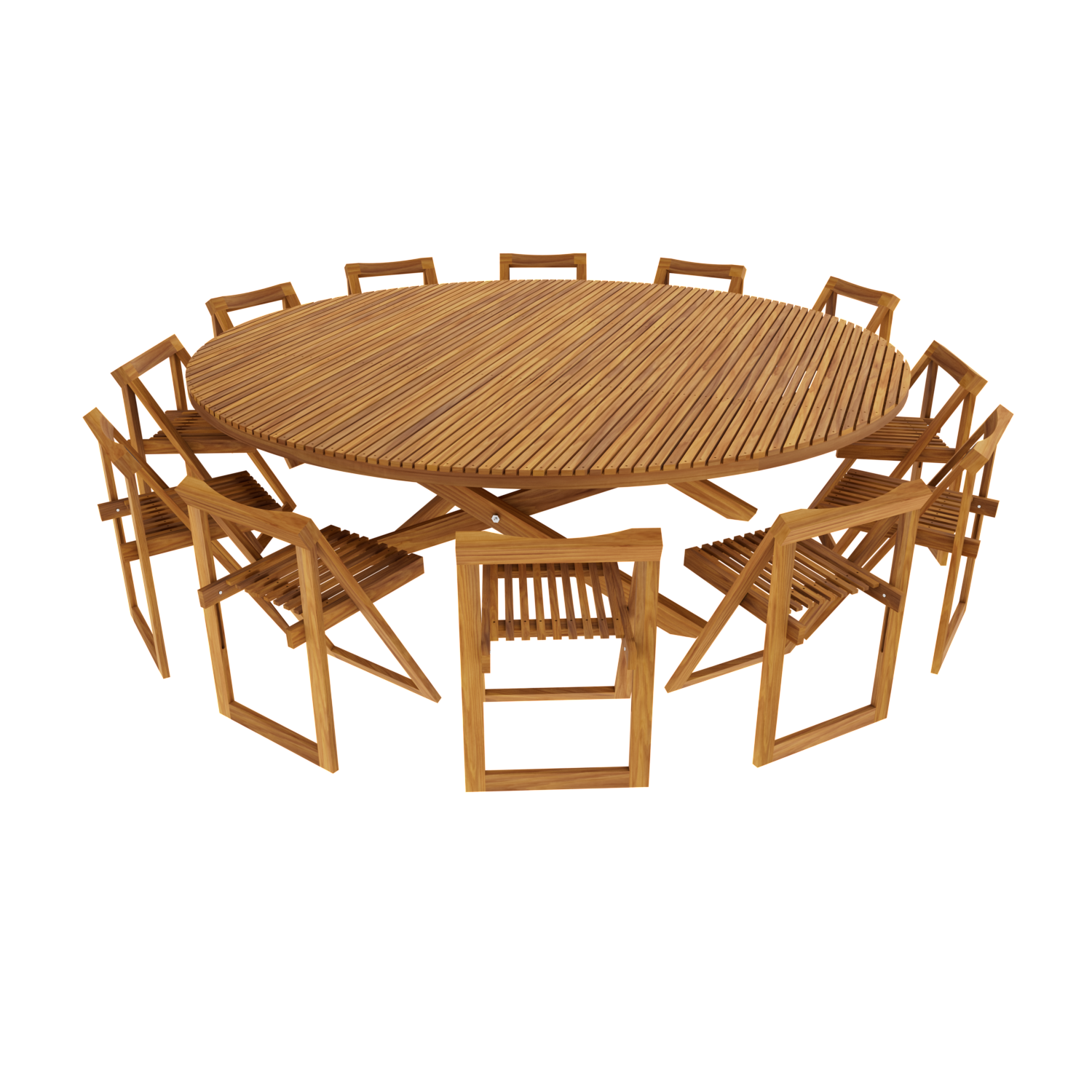 Comedor Redondo Modelo Terraza 12 personas 240diam . Rústico Tratable . Leer Descripción