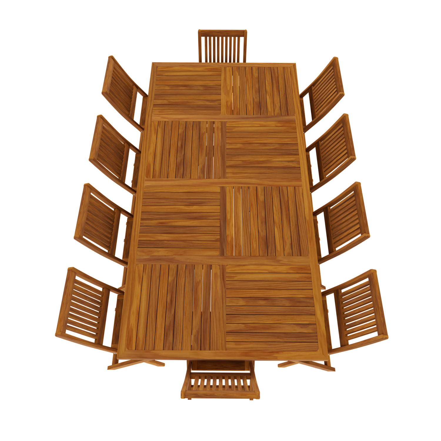 Comedor Rectangular Modelo Jardín 10 personas 240x120cm. Rústico Tratable . Leer Descripción