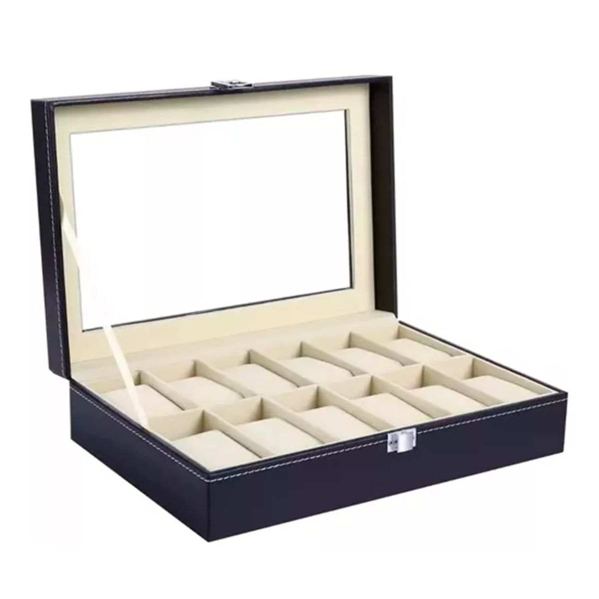 Estuche organizador relojes negro con Cafe