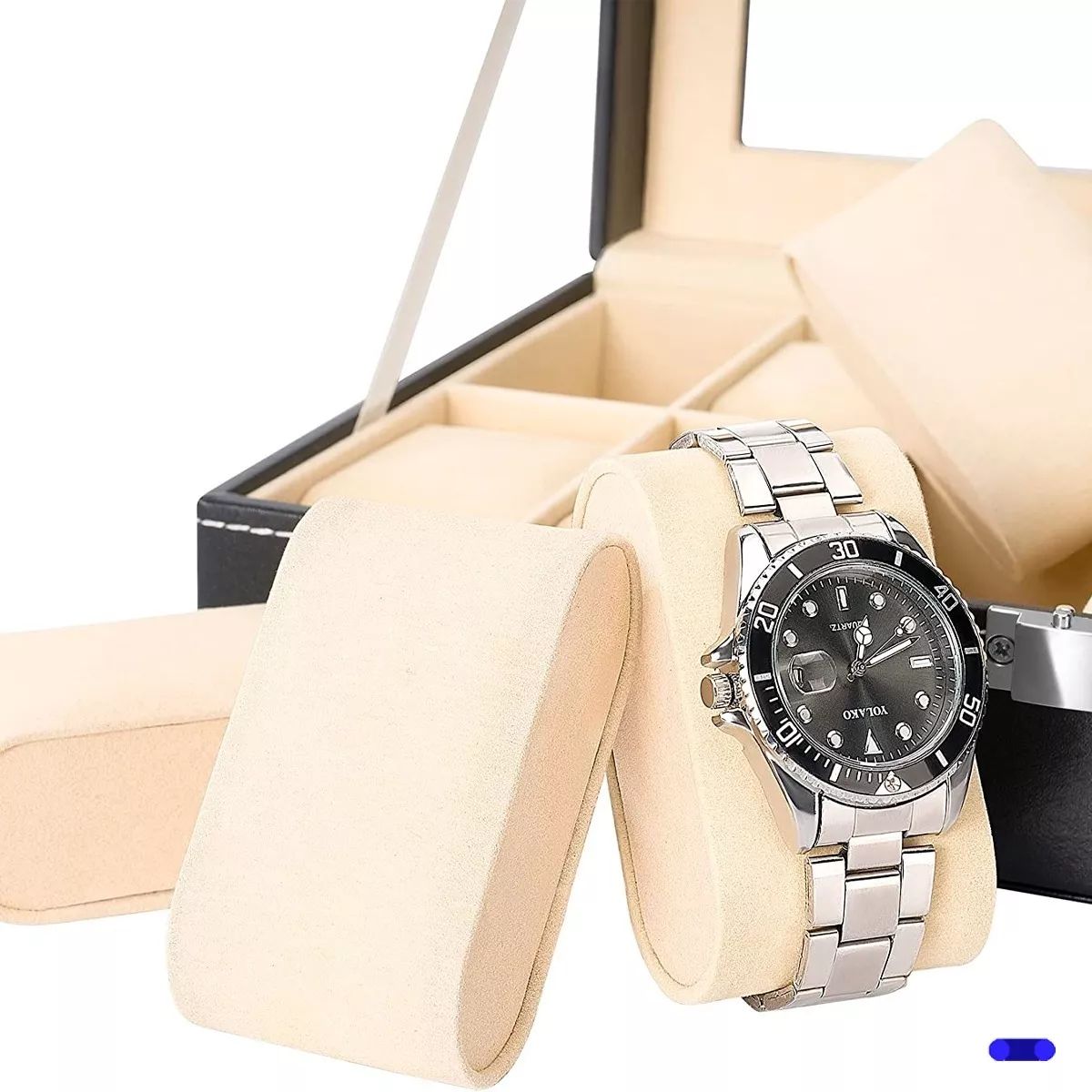 Estuche organizador relojes negro con Cafe