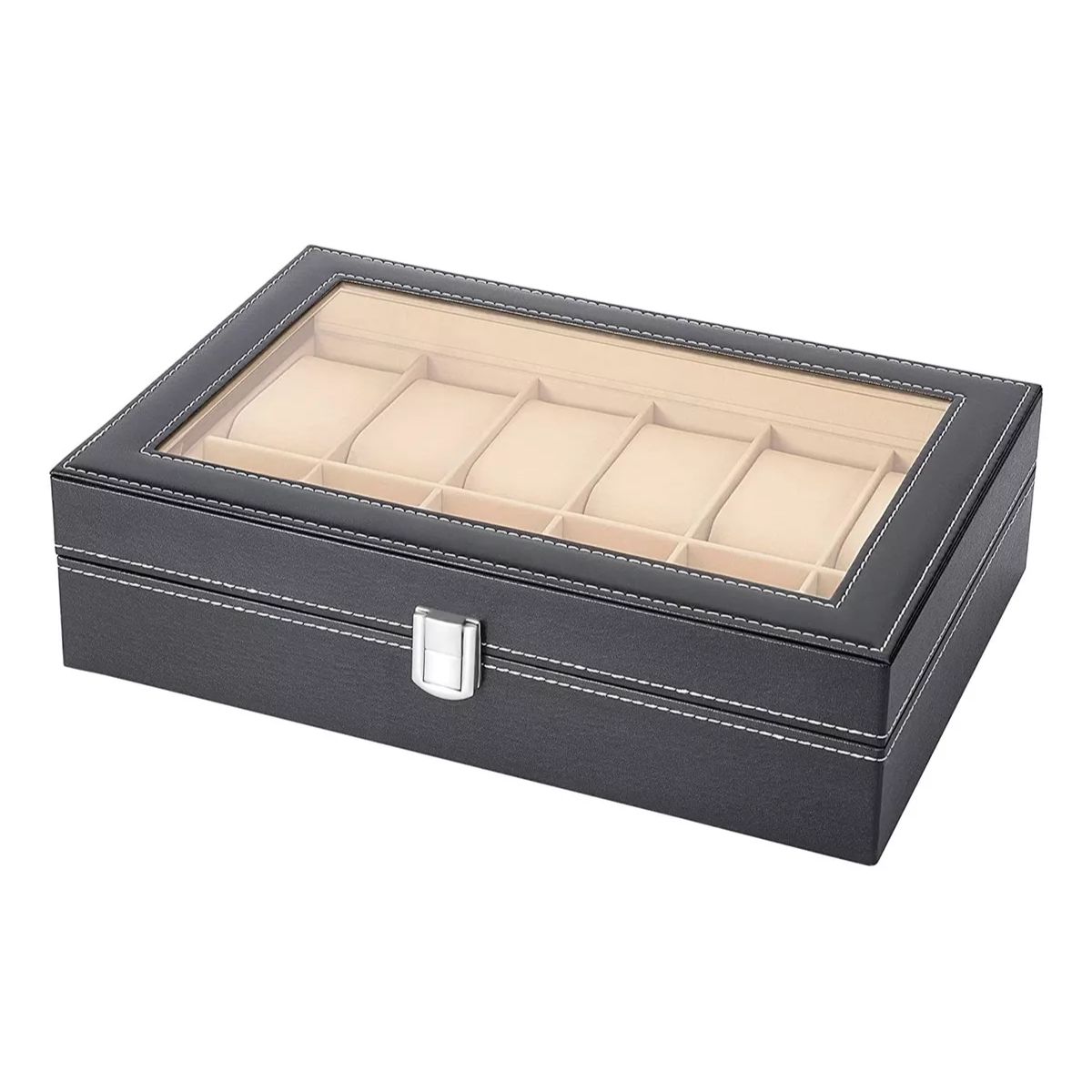 Estuche organizador relojes negro con Cafe