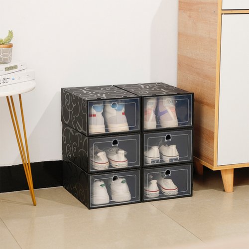 Cajas de zapatos duraderas de plástico transparente apilables, cajas de  almacenamiento de zapatos de plástico duro resistente, cajas de zapatos