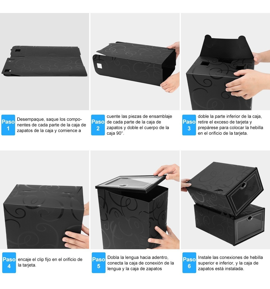 Cajas Organizadoras Zapatos Apilables Almacenaje 6 Piezas