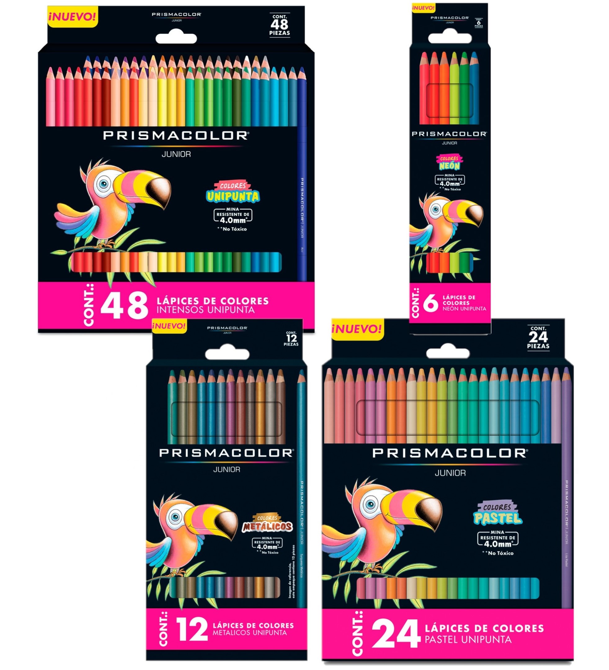 Lápices de Colores Prismacolor Junior, Colores brillantes 4,0 mm, Set completo de 90 Piezas
