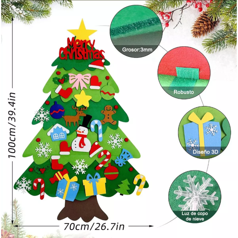 Arbol De Navidad De Fieltro  Para Niños