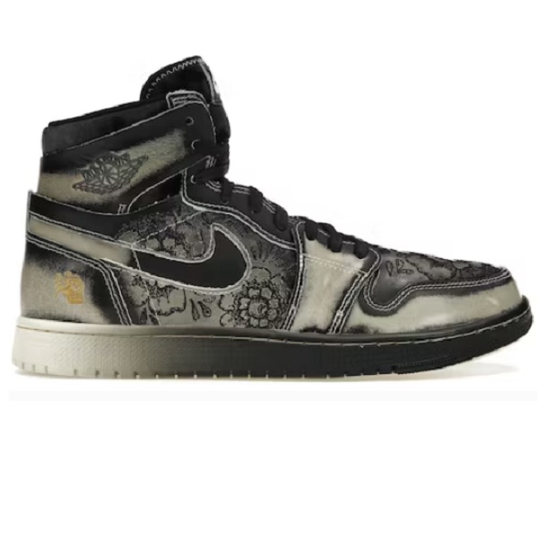 Tenis Air Jordan 1 Dia de Muertos Negro/marfil Unisex