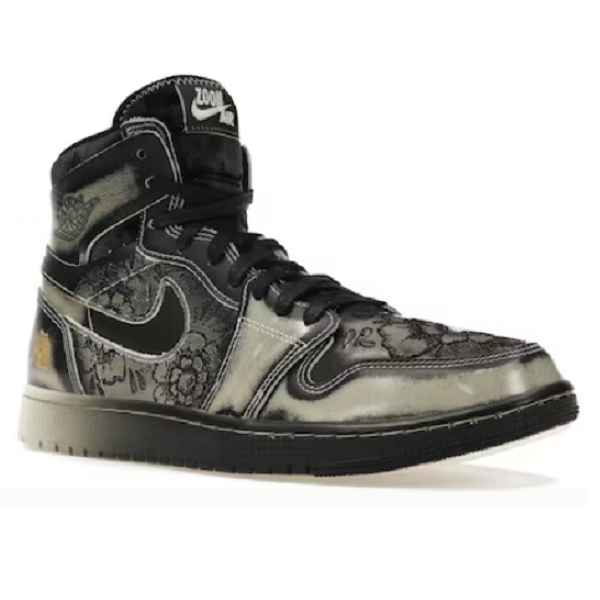 Tenis Air Jordan 1 Dia de Muertos Negro/marfil Unisex