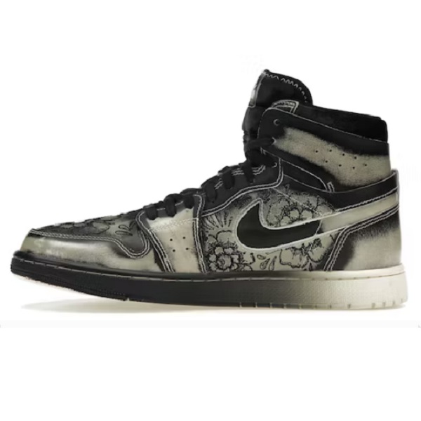 Tenis Air Jordan 1 Dia de Muertos Negro/marfil Unisex