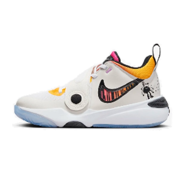 Tenis Nike Team Hustle D 11 Blanco amarillo Basketball Mujer