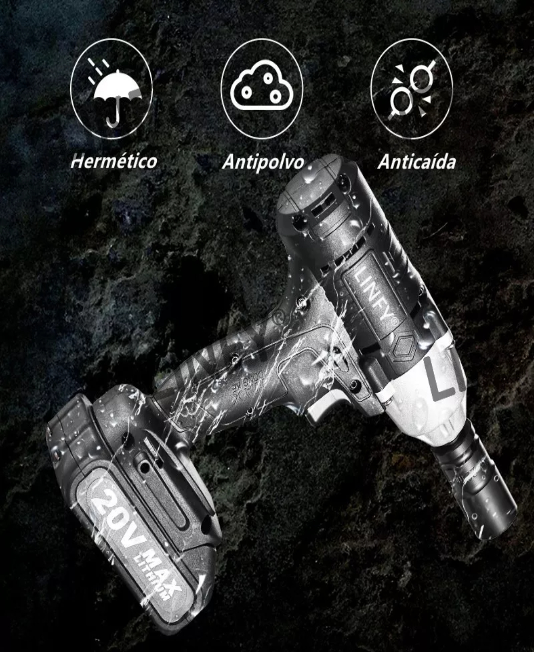 Kit Pistola De Impacto Atverce Inalámbrica Con Batería