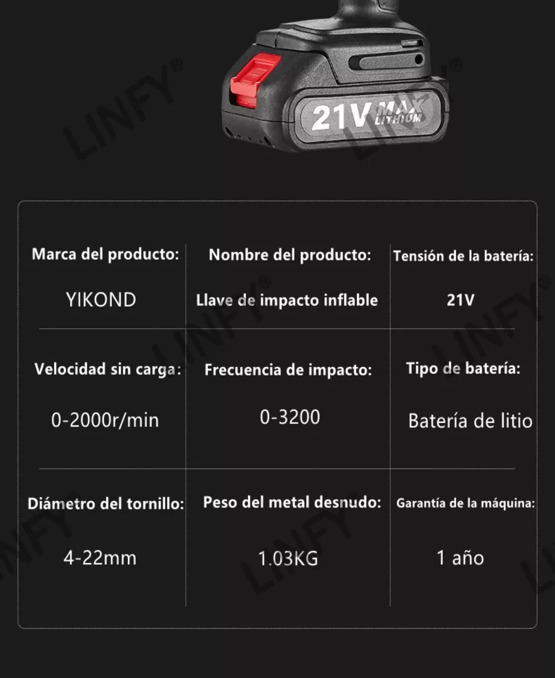 Kit Pistola De Impacto Atverce Inalámbrica Con Batería