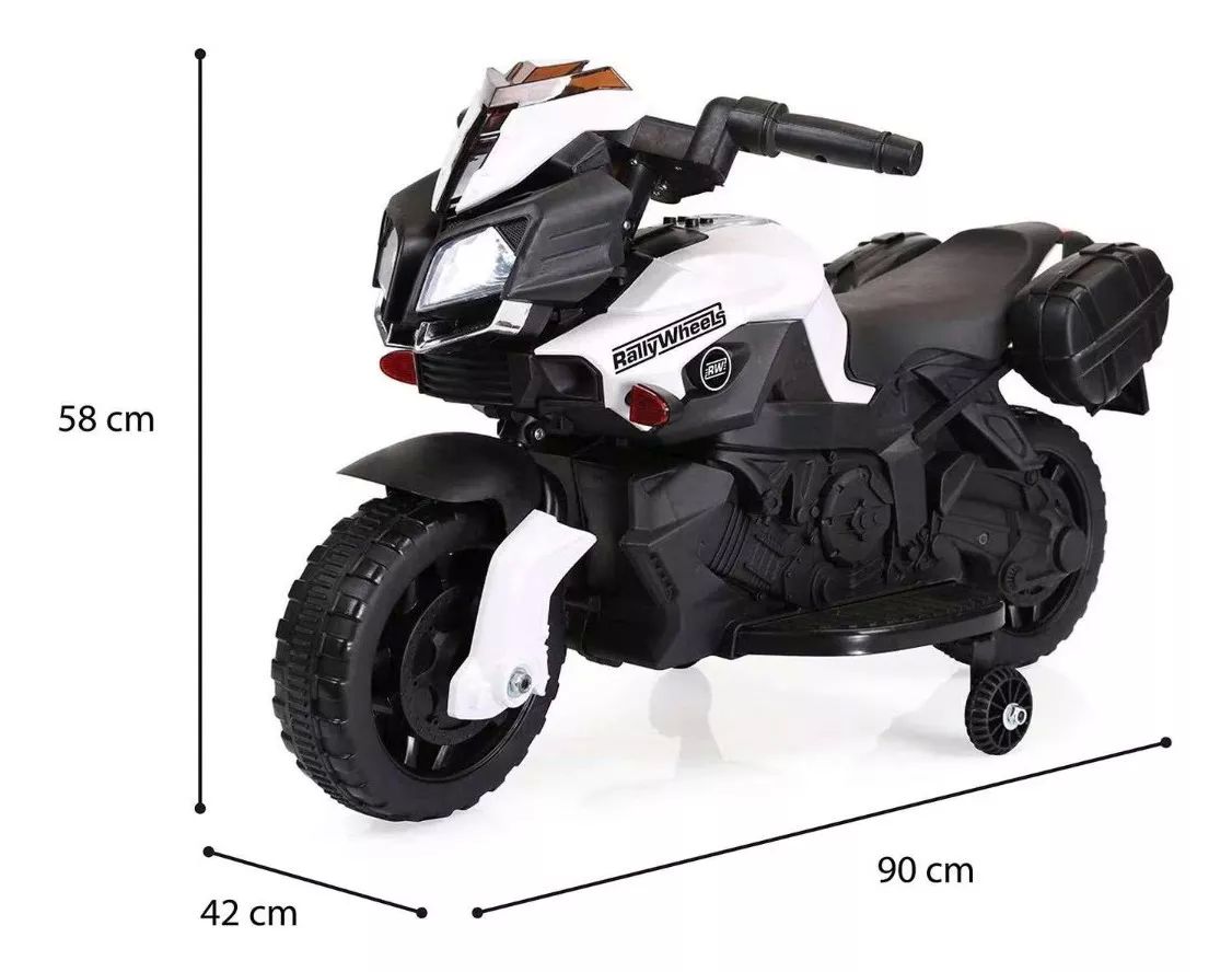 Montable moto Eléctrico con sonidos Funzone Negro - Blanco