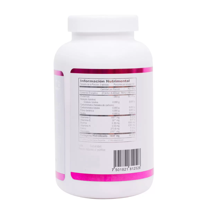 Just Colágeno Hidrolizado Frasco con 180 Tabletas de 1.15g c/u