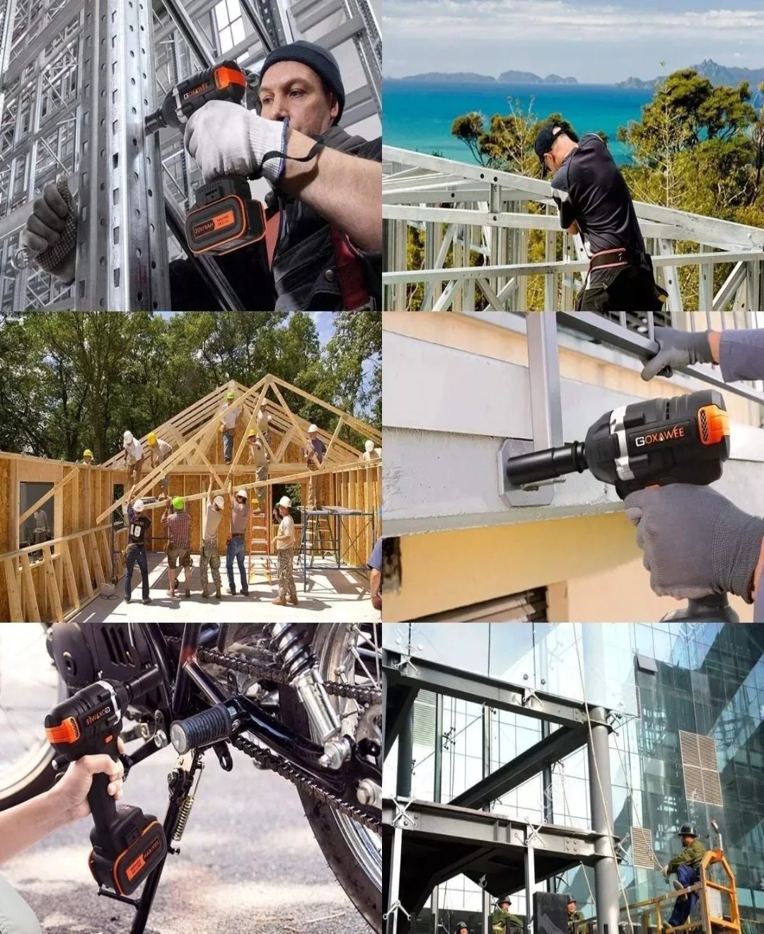 Llave De Impacto Goxawee Inalámbrica De 20v Con 2 Baterías