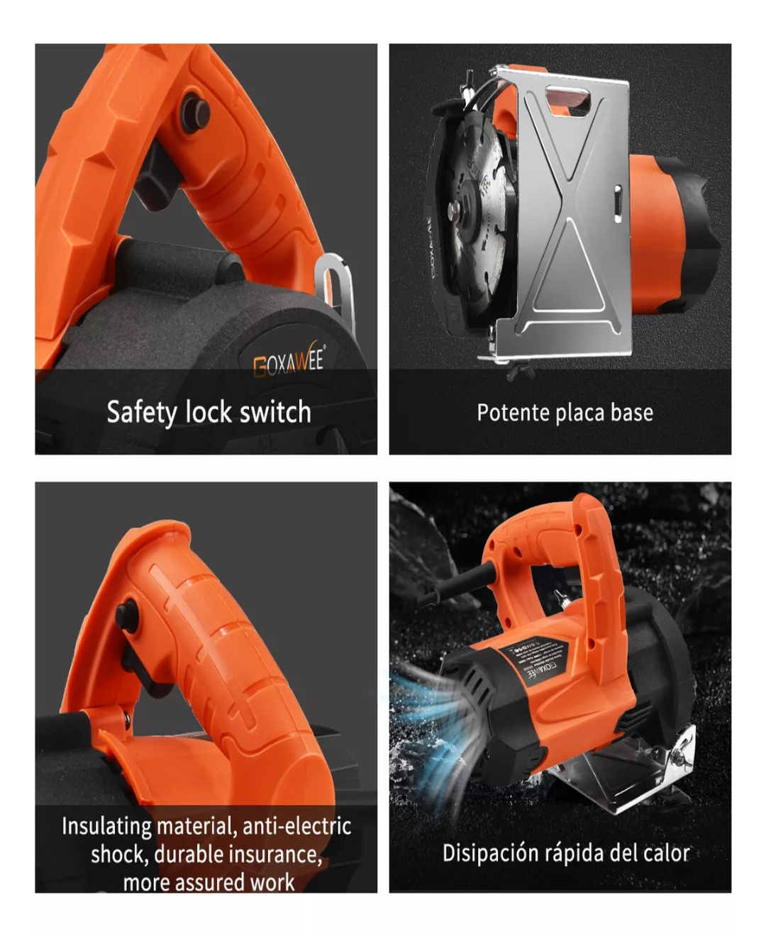 Sierra Circular Cortadora Goxawee Para Azulejos Marmol 1800w