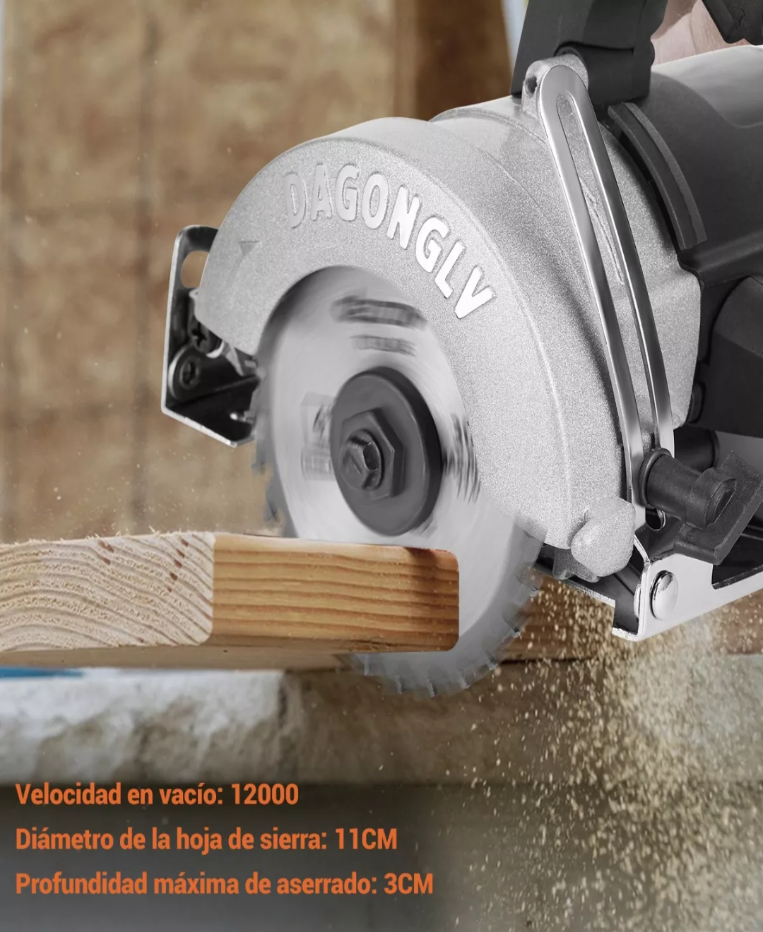 Sierra Circular Eléctrica Para Cortar Madera 1200w+cuchilla