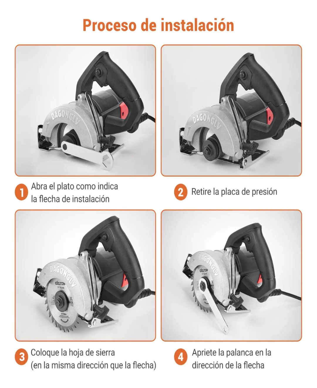 Sierra Circular Eléctrica Para Cortar Madera 1200w+cuchilla