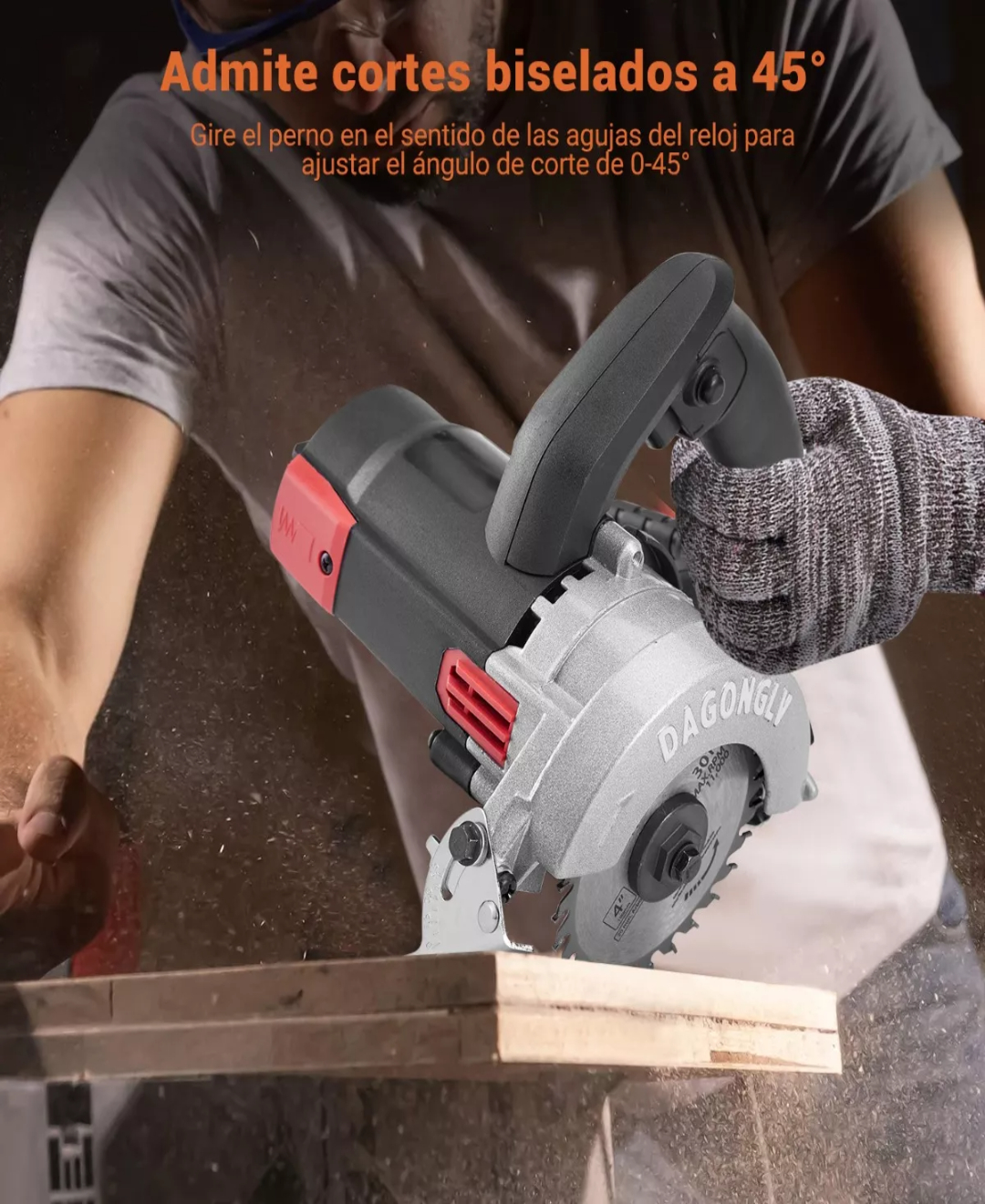 Sierra Circular Eléctrica Para Cortar Madera 1200w+cuchilla