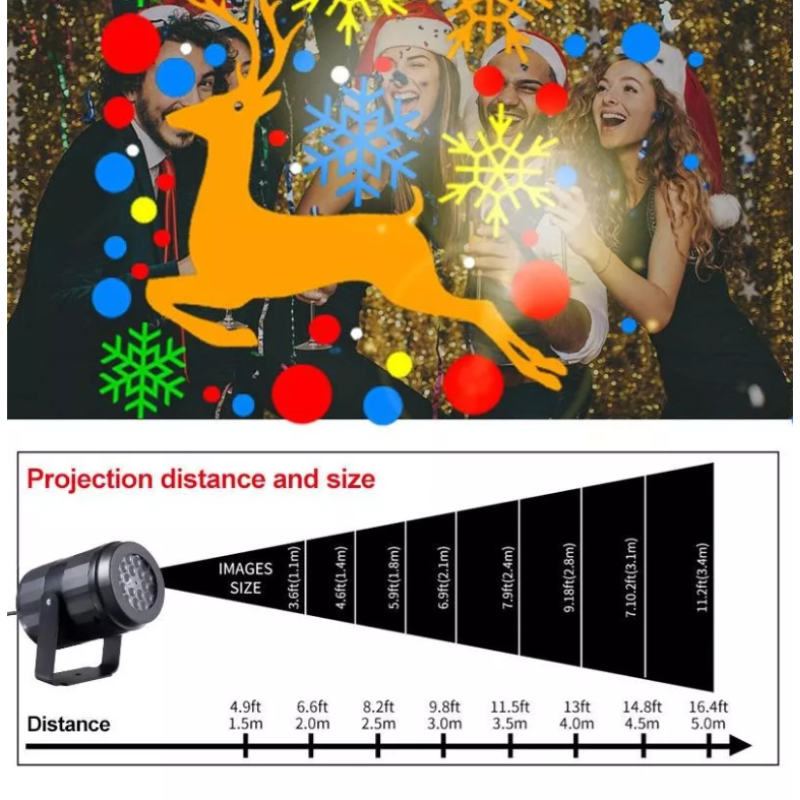 Proyector Luces Figuras De Santa Navidad Reno Led
