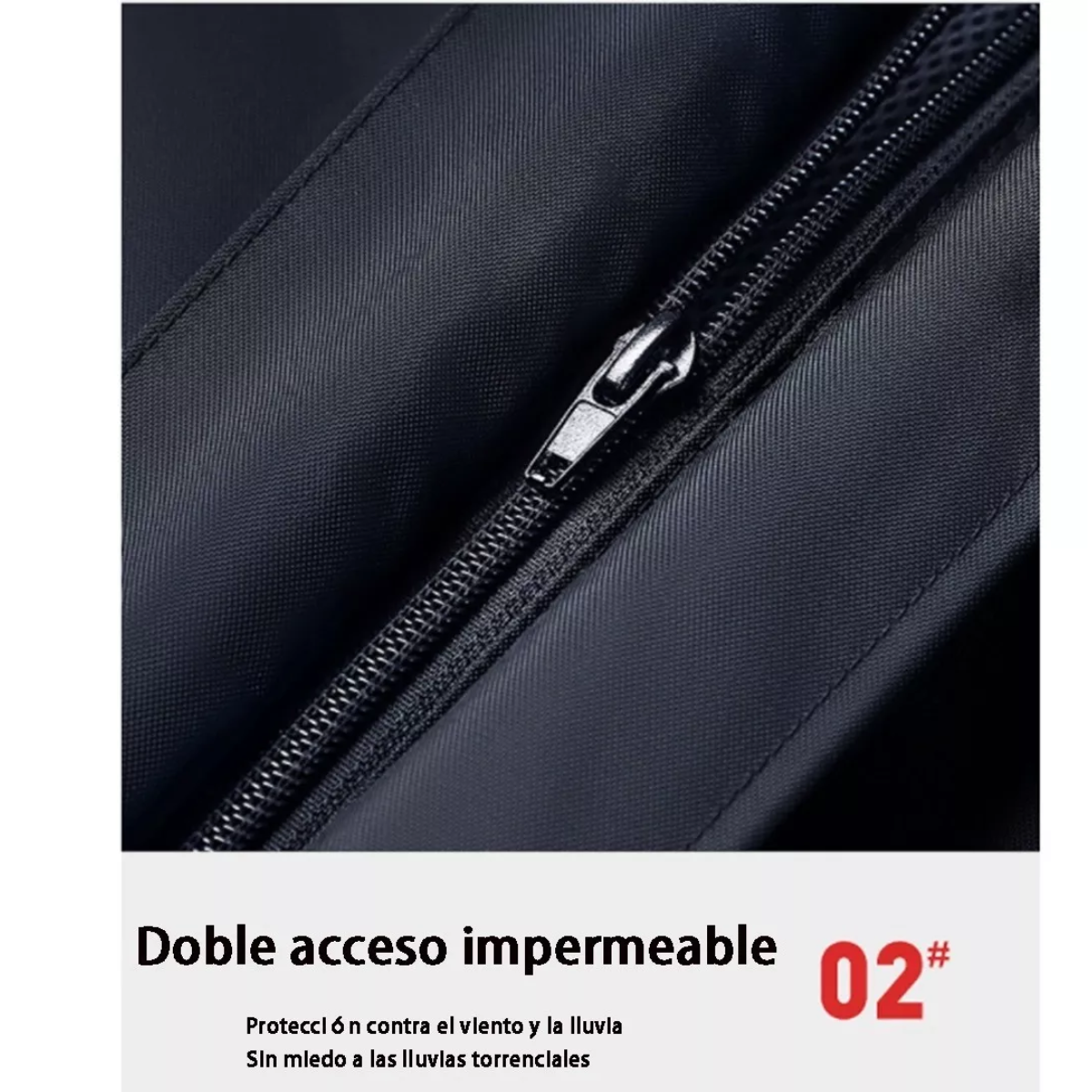 Impermeable Para Motociclista Reflejante Reforzado/negro XXXL