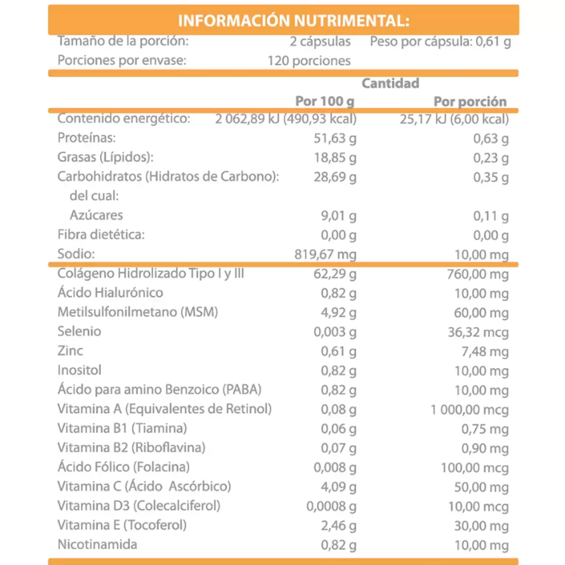 Colágeno 760mg 240 cápsulas