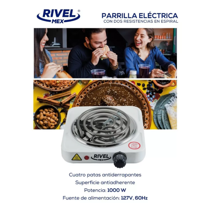 Parrilla Eléctrica quemador en espiral.