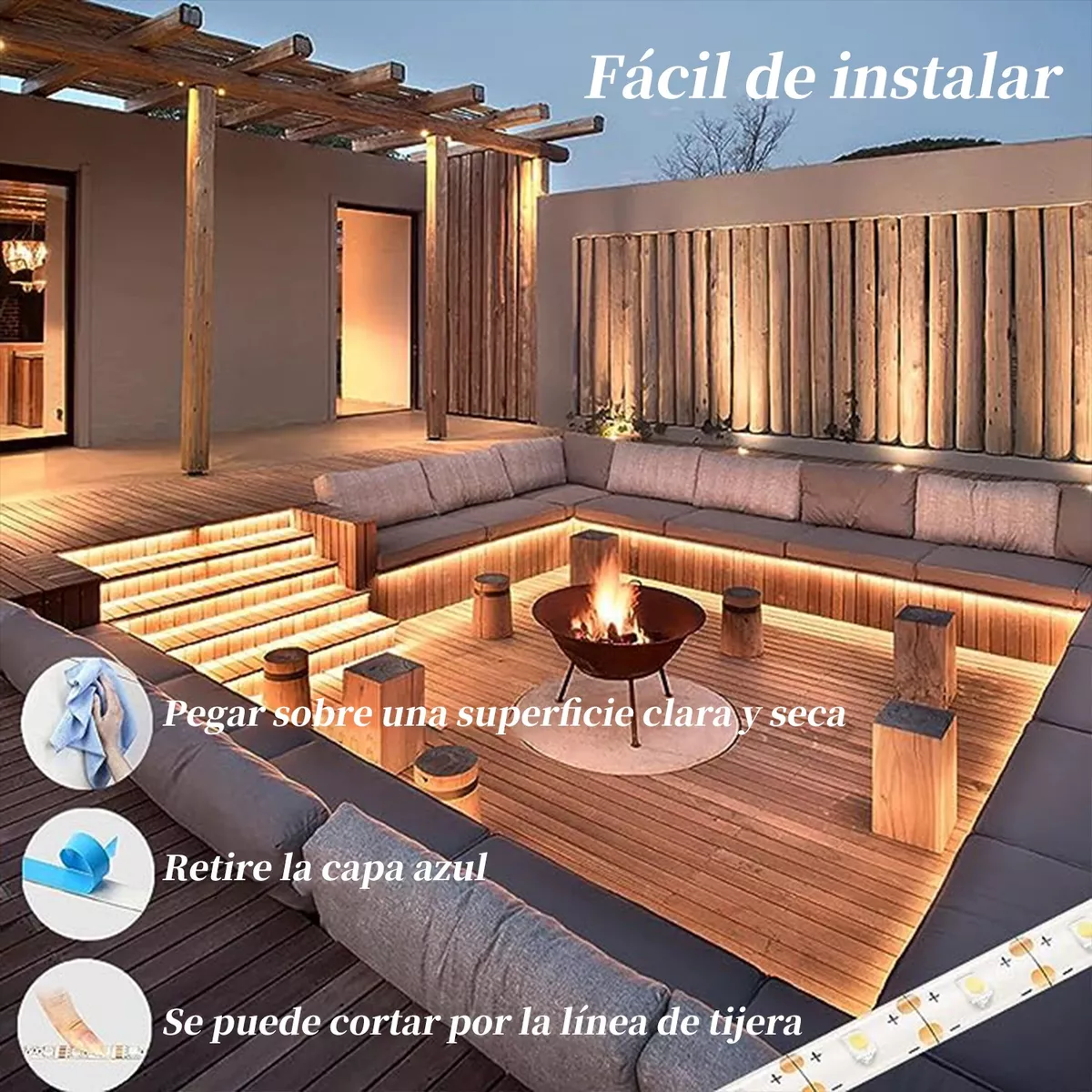 Serie Luces Solares, Luces Navideñas 10m Led Uso Rudo