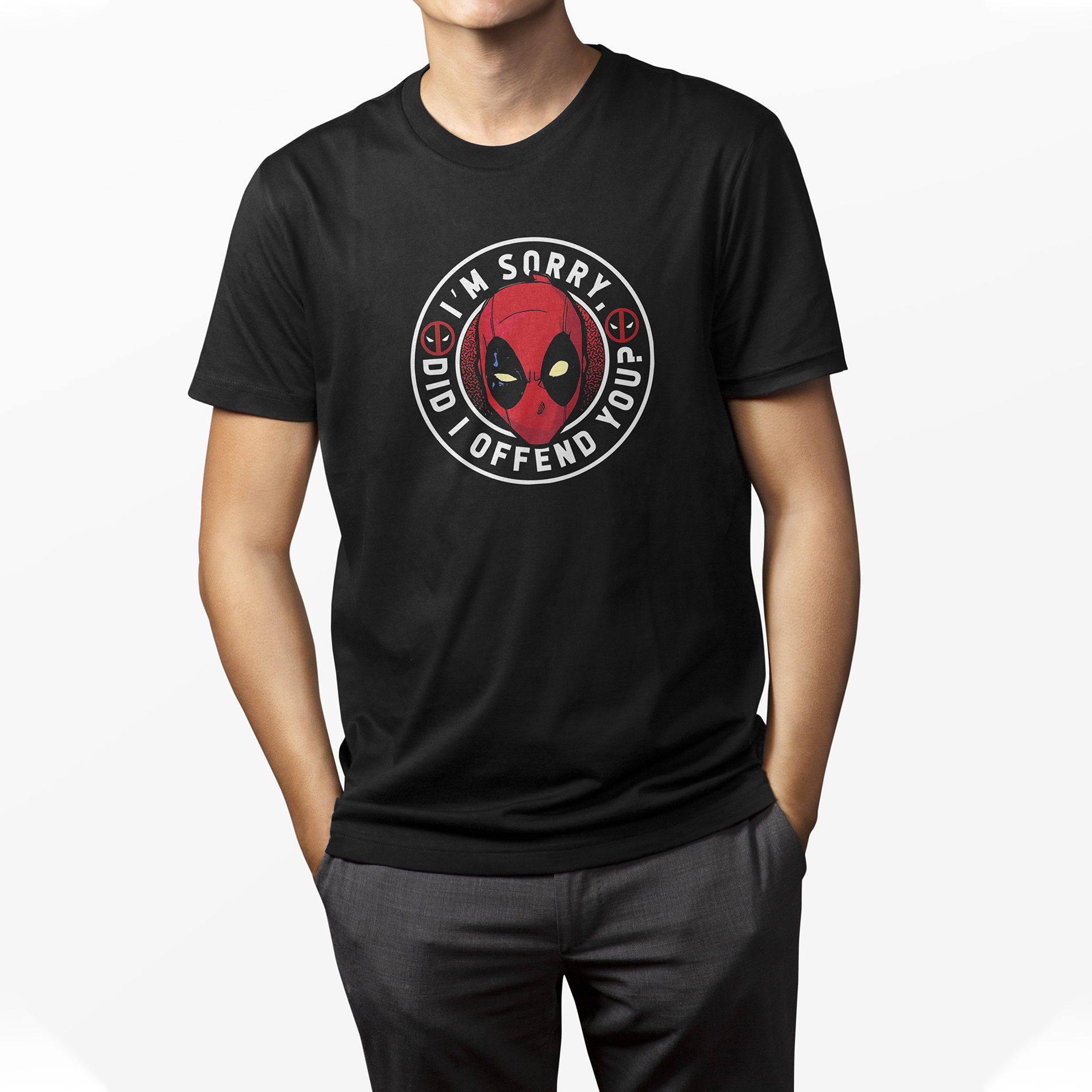 Playera Casual para Hombre Pelicula Deadpool  Negra