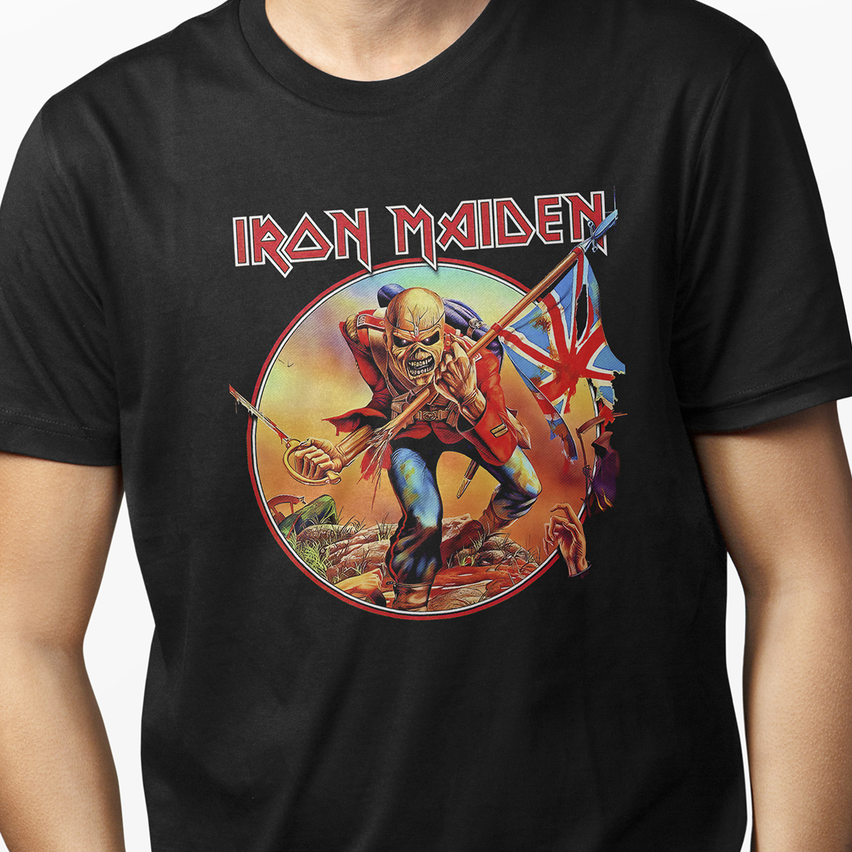 Playera Casual Negra Iron Maiden Rock  Metal para Caballero