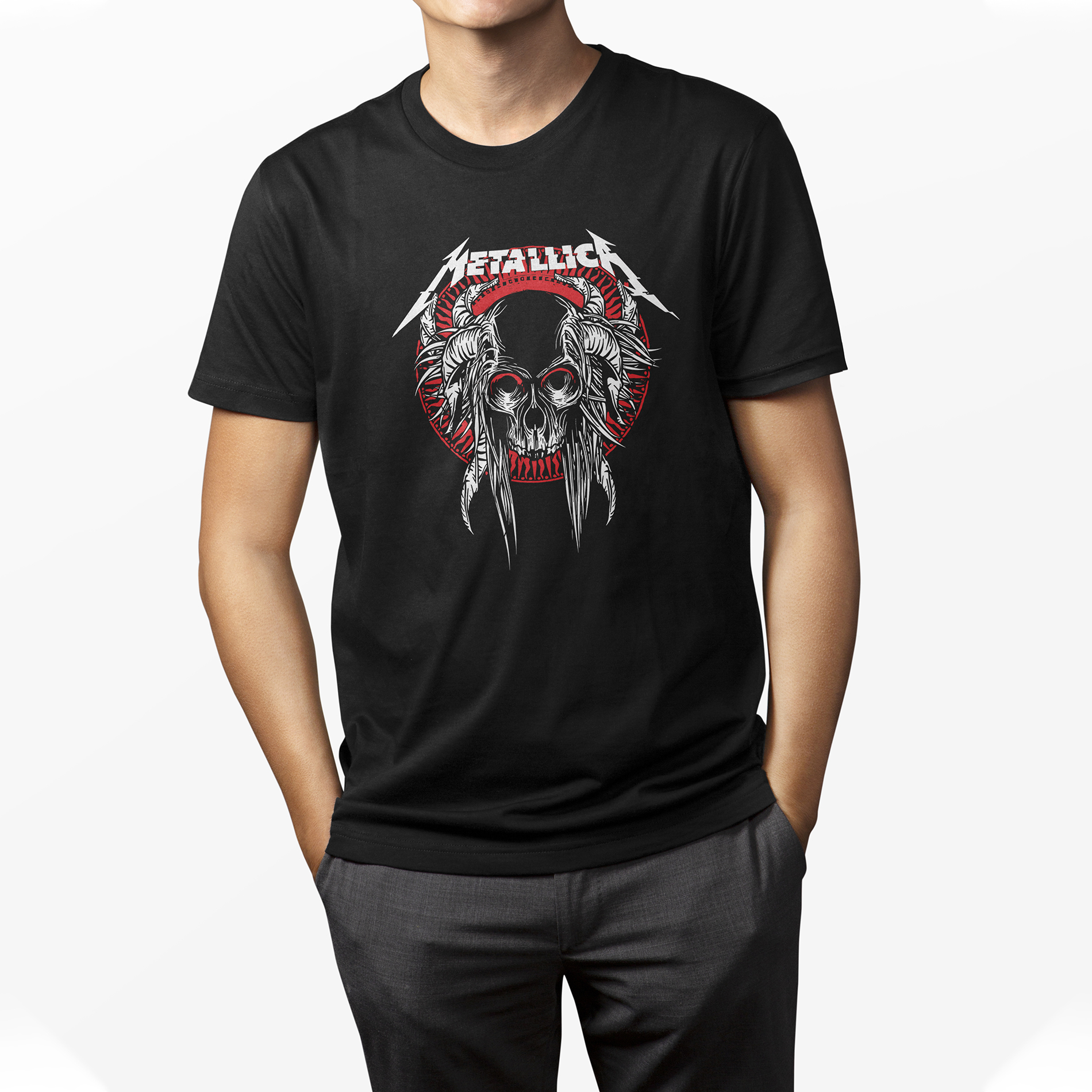 Playera casual Rock Metal Metallica para Caballero  Negra