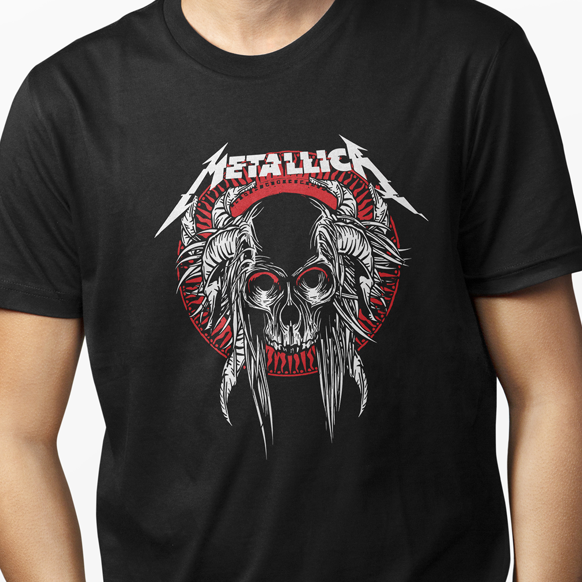 Playera casual Rock Metal Metallica para Caballero  Negra
