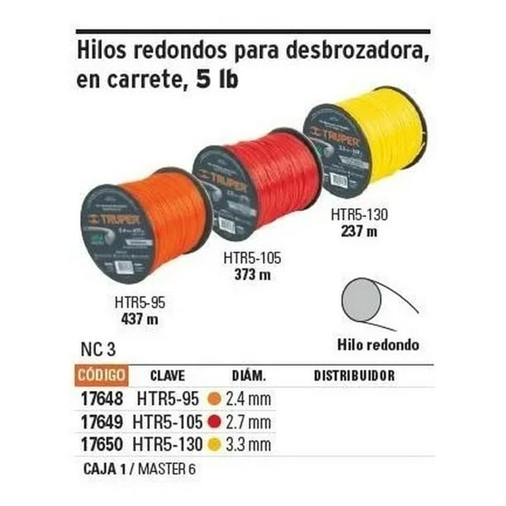 HILOS REDONDOS PARA DESBROZADORA EN CARRETE 17650