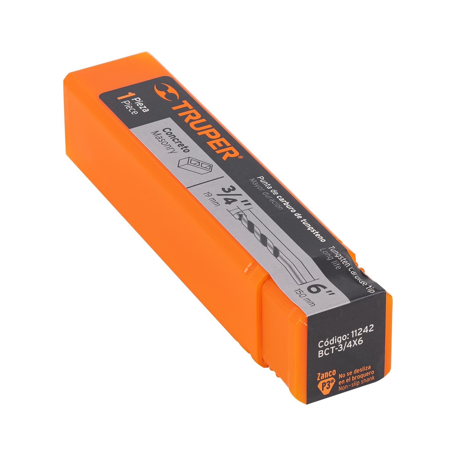 BROCA PARA CONCRETO DE 3/4 X 6", TRUPER 11242