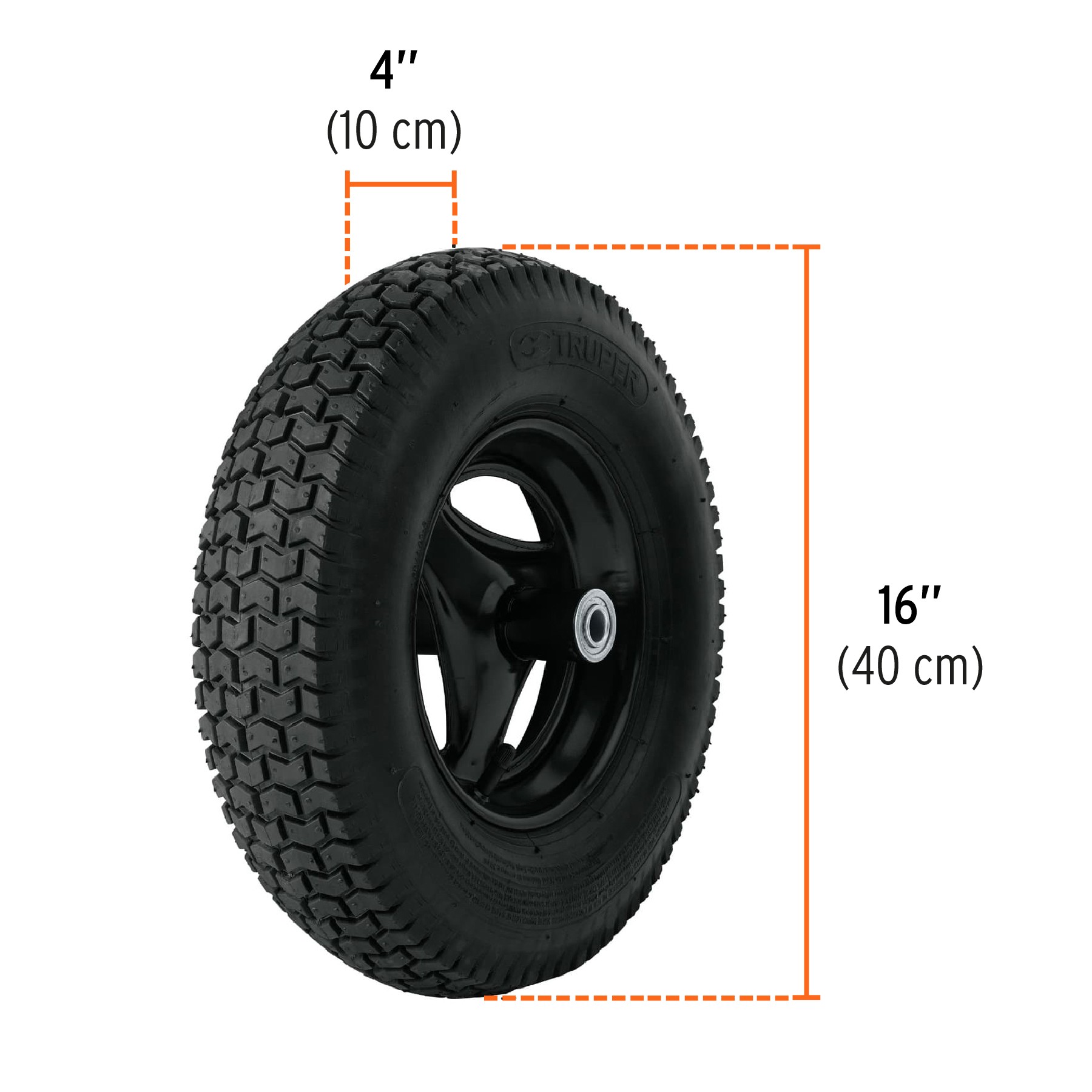 CARRETILLA 8 FT3 NEUMÁTICA, BASTIDOR TUBULAR, TRUPER 11249