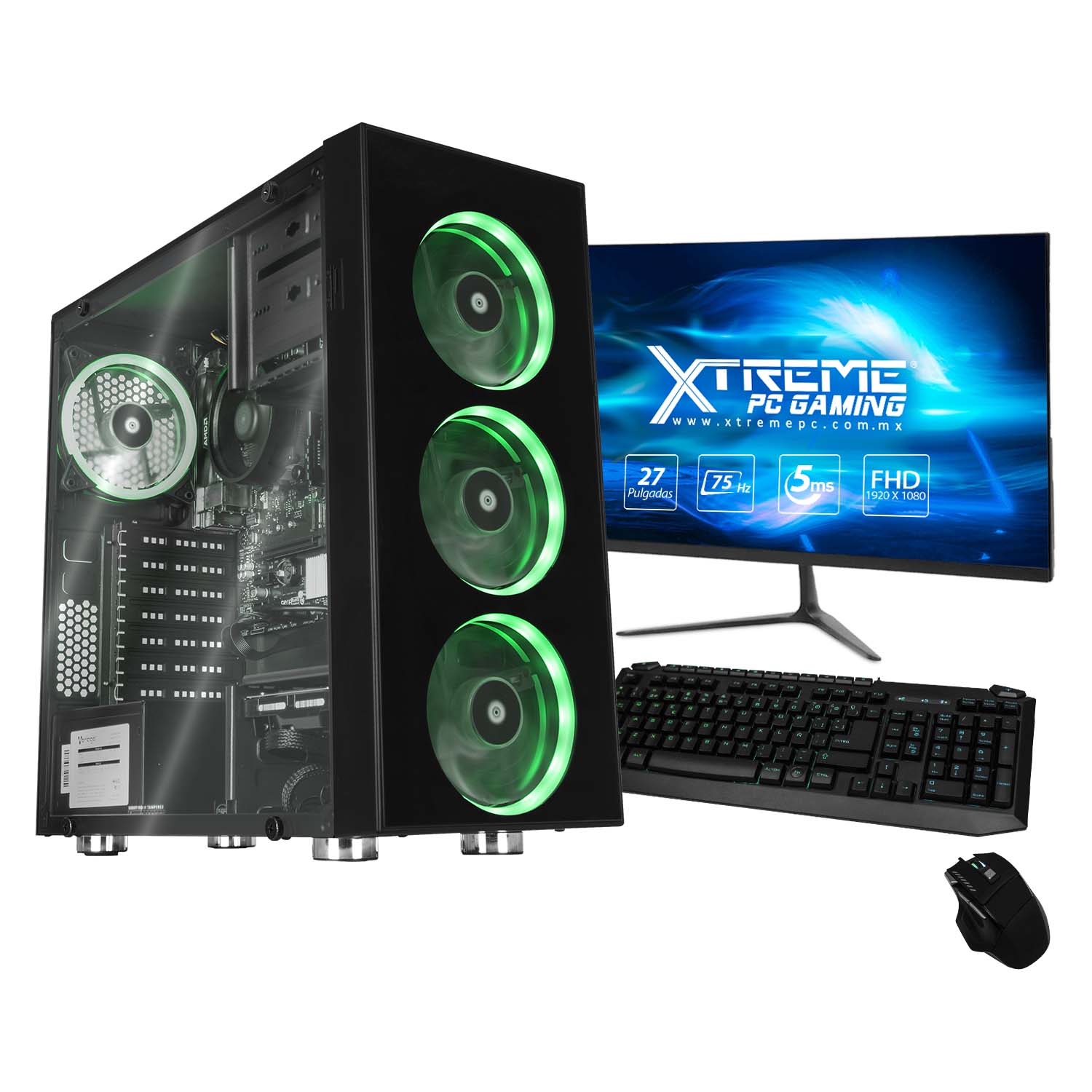 Xtreme PC Gaming AMD Radeon Vega Renoir Ryzen 5 5600G 16GB SSD 240GB 2TB Monitor 27 WIFI Black 