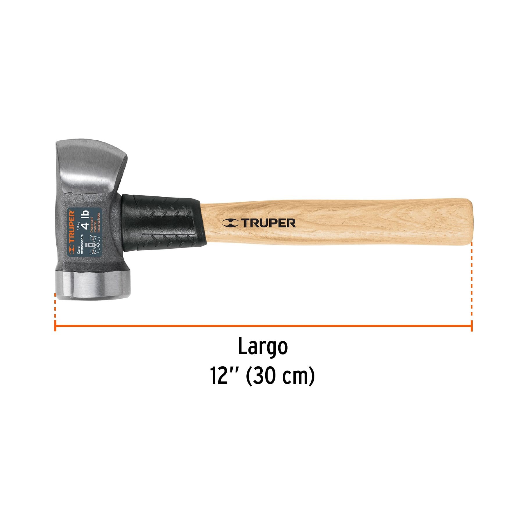 MARRO DEMOLEDOR 4 LB, MANGO 12", TRUPER 11256