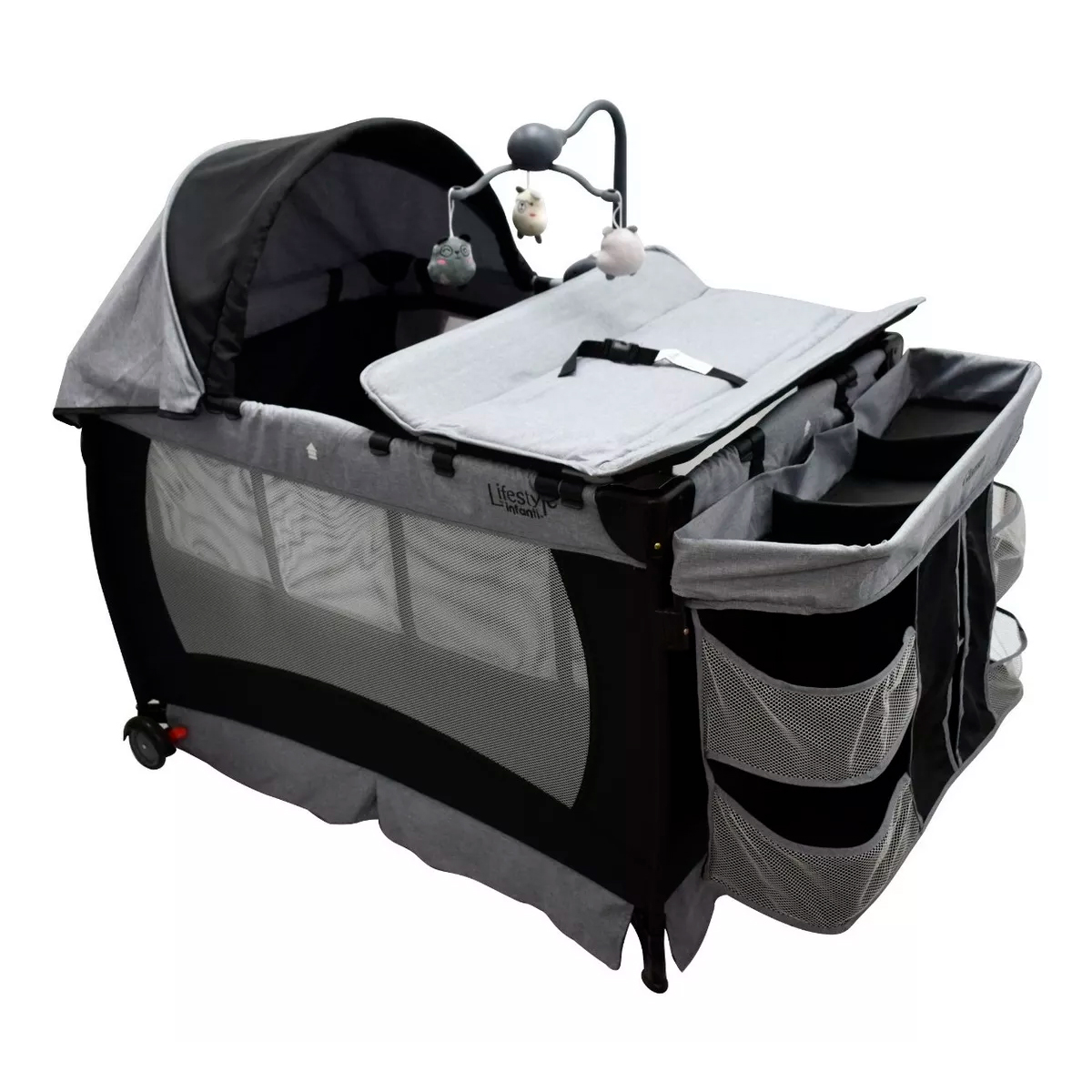 Cuna Corral Lifestyle de Lujo Infanti Glamm Gris.