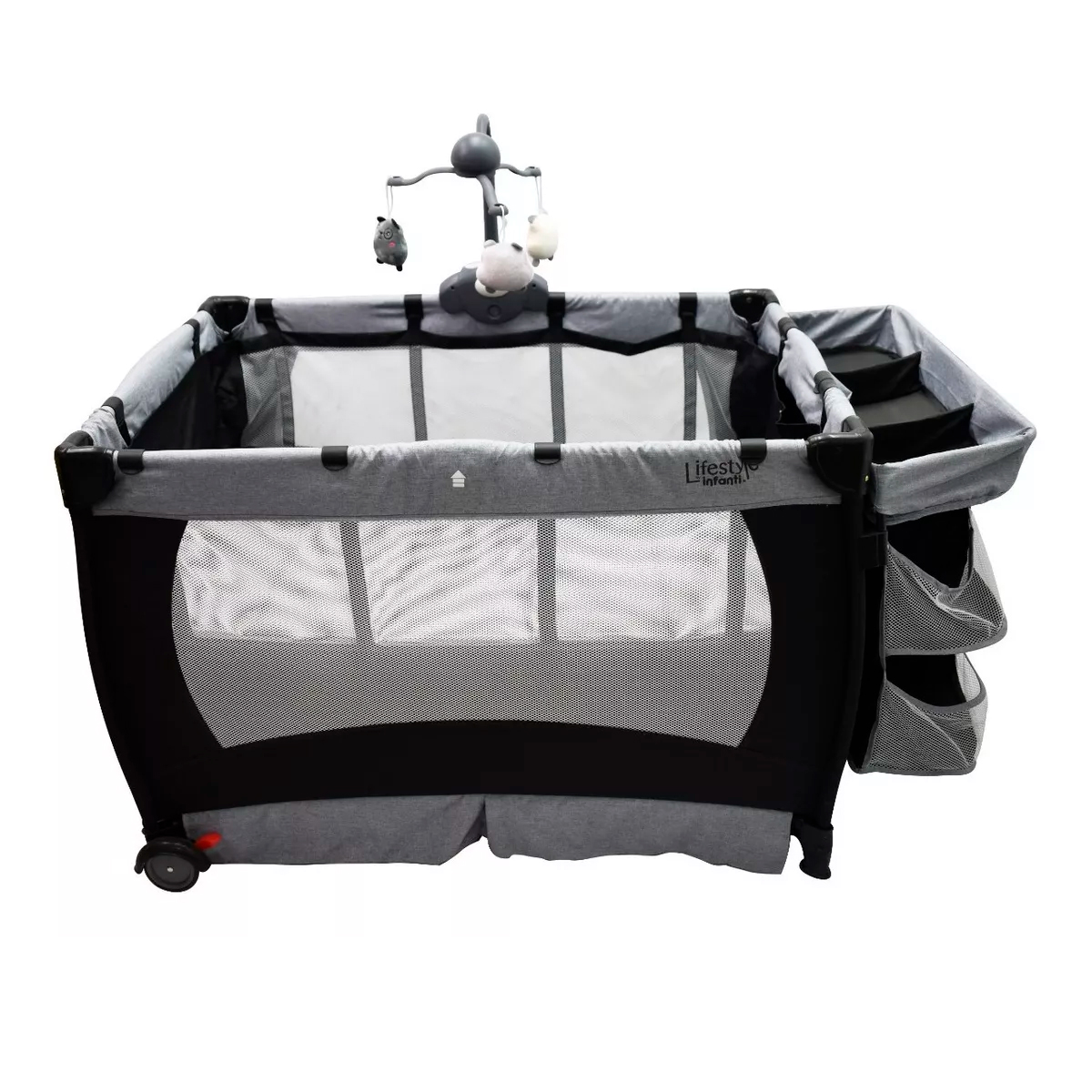Cuna Corral Lifestyle de Lujo Infanti Glamm Gris.