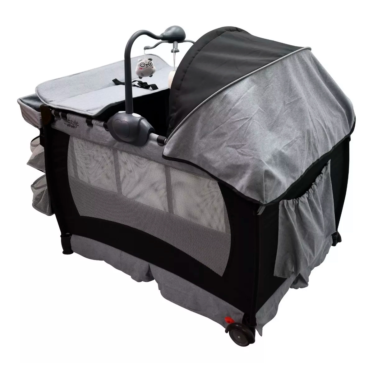 Cuna Corral Lifestyle de Lujo Infanti Glamm Gris.