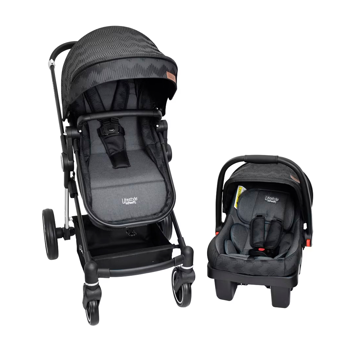 Carriola Sistema de Viaje Lifestyle 4 en 1 Infanti Aston Zig Zag Negro