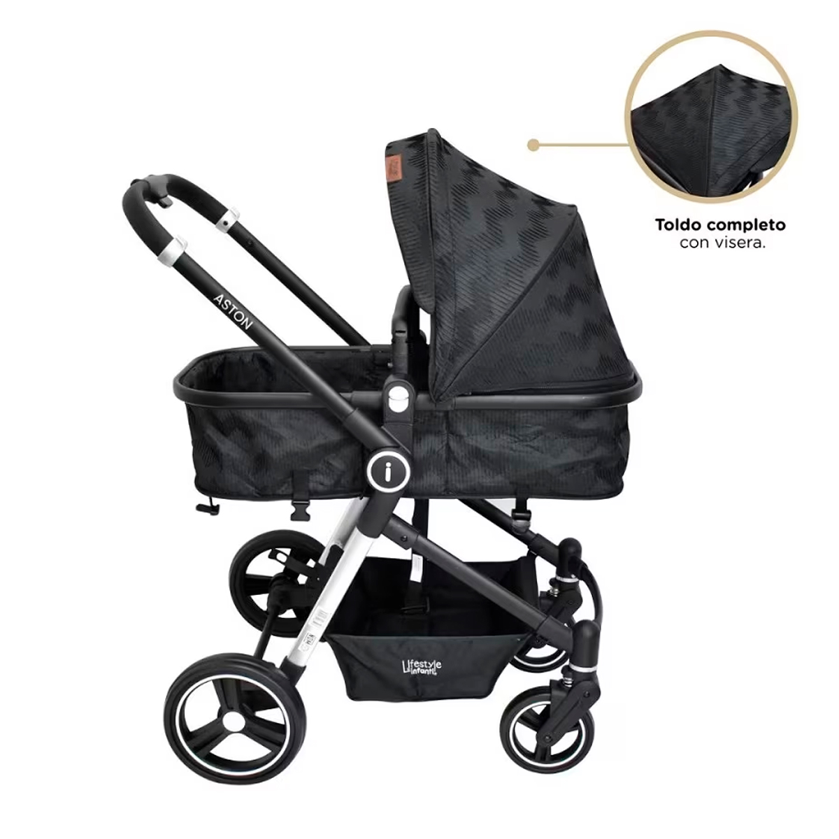Carriola Sistema de Viaje Lifestyle 4 en 1 Infanti Aston Zig Zag Negro