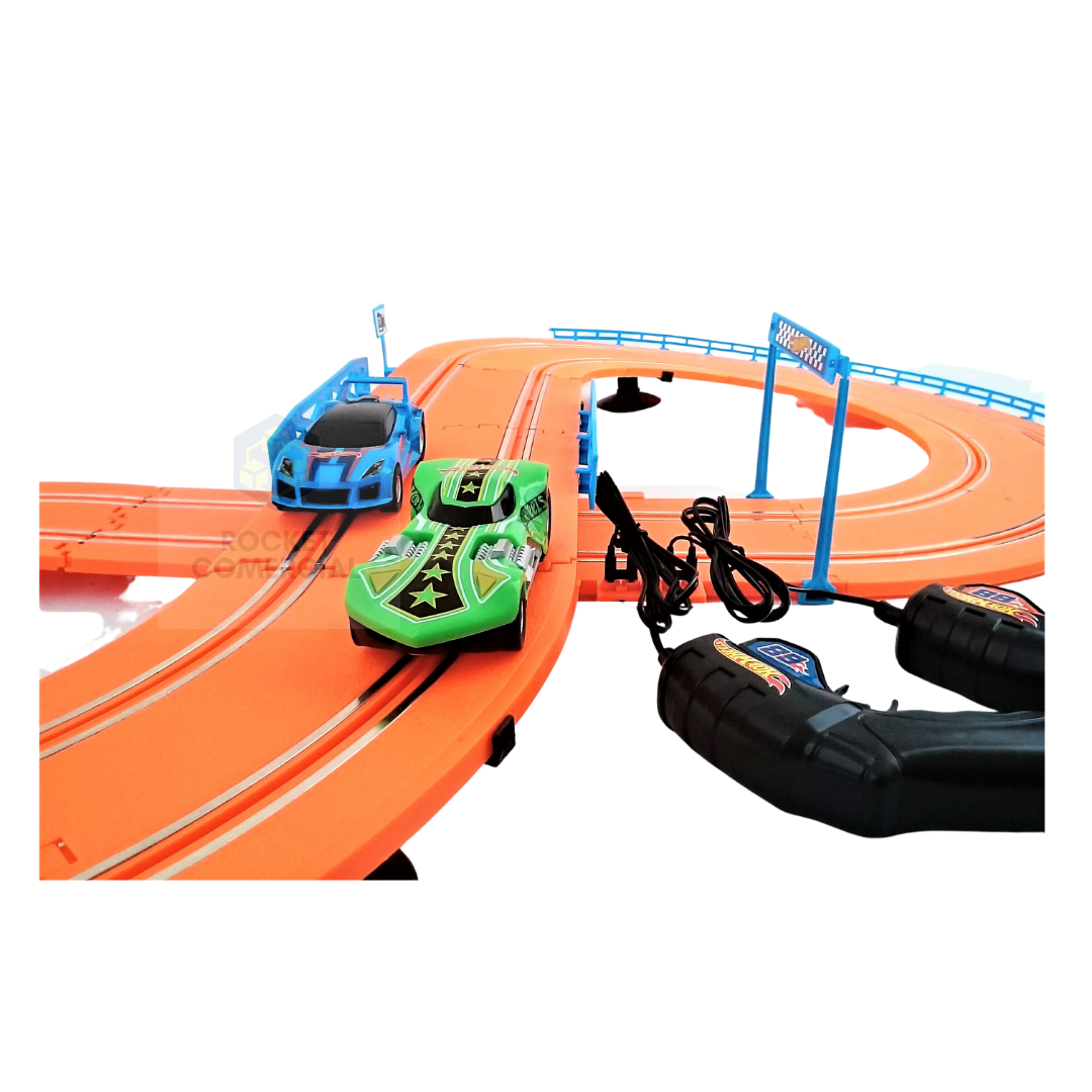 Pista autos Electrica HotWheels + 2 autos y contrloes